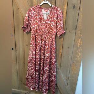 THML midi smocked sleeve dress